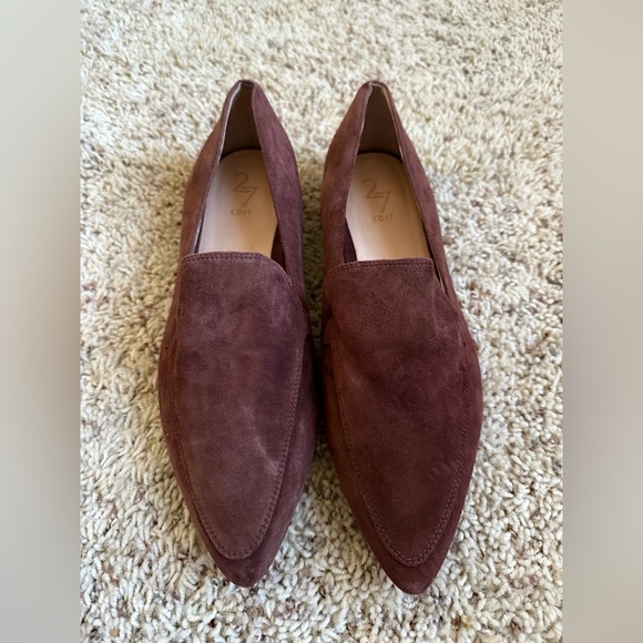 Elegant Brown Suede Slip-Ons Pointer Size 9 - Picture 1 of 6